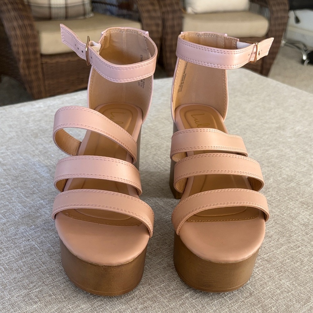 Lulu's Blush Pink Platform Sandals